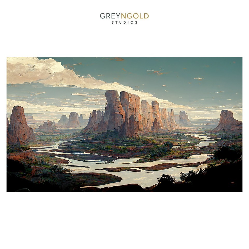 Fantasy Natural Landscape Poster Wall Art Print pick size A4/A3/A2/90x60cm