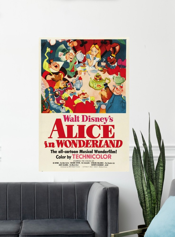 Alice in Wonderland Movie Poster Print 12×18 24×36 Art home theater film