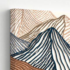 3 Pieces Abstract Mountain Landscape Earth Tones Large Wall Art for Set Of 3