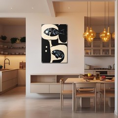 Mid-Century Modern Fish Poster – Abstract Neutral Wall Art Print Decor