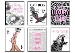 QRZYKKYD 6Pcs Trendy Leopard Wall Art Coquette and Preppy 8X10in, Poster