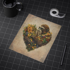 Vintage BIGFOOT HEART Wall Art, SASQUATCH Botanical Decor, Cryptid Flower Poster