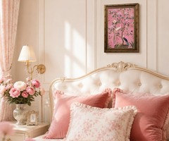 Framed Chinoiserie Floral Bird Wall Art Vintage Botanical Peony Painting Prin…