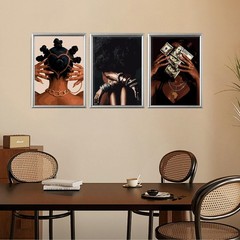 Trendy Black Girl Wall Art African American Women Pictures Wall Decor Fashion Bl