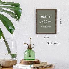 Office Inspirational Wall Art Prints Set of 4, Boho Motivational Make It Happ…
