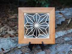 Small Kumiko Wall Art Panel | Home Decor Geometric | Maple Cherry Walnut Oak