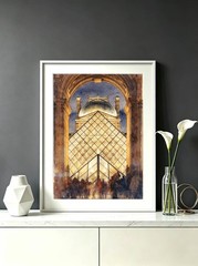 Set of 2 Paris Sacre Coeur Montmartre Louvre Museum Watercolor Art Print 12X16″
