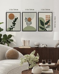 Boho Plant Wall Art Green Botanical Bohemain Framed Wall Printing 11x14in Abs…