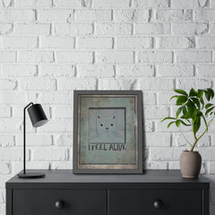 Vintage Schrodinger’s Cat Wall Art, Quantum Physics Science Math Teacher Decor