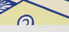 ROY LICHTENSTEIN Interior with Blue Floor, PRINT 32″ x 48″
