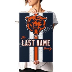 Personalized Chicago Bears Custom Family Name Football Poster Art Print- 11×17