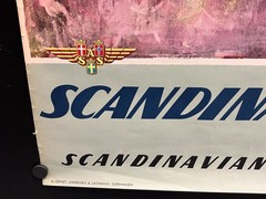 original c. 1950s SCANDINAVIA by SAS Scandinavian Airlines w/ Moose 24×39 Poster
