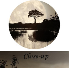Big Moon Over Lake Canvas Art – 4 Piece Modern Landscape Wall Decor