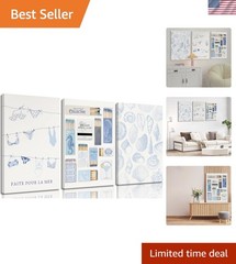 3-Piece Coastal Canvas Wall Art Set – Trendy Beach Decor for Modern Interiors