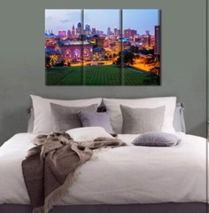 Kansas City Skyscraper Modern Art Work Union Station Night Sunset Skyline Scene
