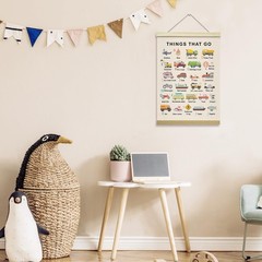 ABC Alphabet Poster Hanger Frame, Educational Learning Canvas Wall Decor(12×1…