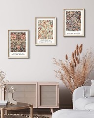 William Morris Canvas Wall Art Set 16x12in Framed Floral Vintage Decor