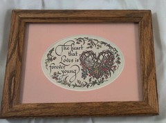 Creative Calligraphy Framed Print «The heart that Loves is… Lynn Parker 1991