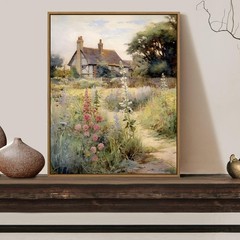 Canvas Wall Art English Cottage Garden Farmhouse Decor Framed 8x10in Floral