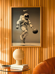 Nike Vintage Astronaut Basketball Poster Wall Art Decor Minimalistic Decor Boys