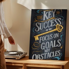 Motivational Canvas Wall Art Inspirational Quote Focus On Goals Success Home