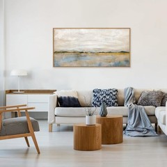 HLNIUC Large Abstract Horizontal Wall Art,Neutral Distant Mountain Wall Decor…