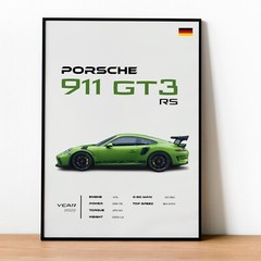 2022 Porsche 911 GT3 RS Poster – Green Supercar Wall Art- Poster Decor