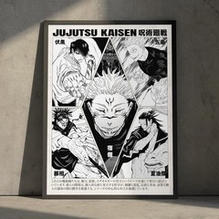 Jujutsu Kaisen Poster Sukuna Toji Gojo Geto Choso Anime Manga Wall Art Decor