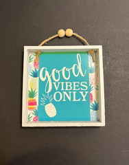 Good Vibes Only Wall Decor Window Cling Beach Theme Blue White Greenbrier 2021