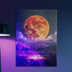 Limited Edition Displate Blood Moon Glows in the Dark Black Light 3D Effect!