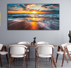 GUGIKA Ocean Wall Art for Living Room, Large Coastal Beach Canvas Wall Decor for