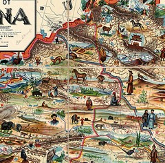 1931 Pictorial Map of China Asia Wall Art Poster Print Artwork Decor Vintage