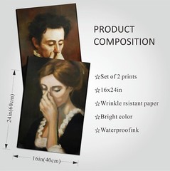 Funny Bathroom Wall Art Set of 2 – Unpleasant Smell Cover Nose Pinch 24″ x 16″