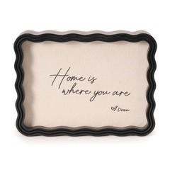 Black Wavey Framed Canvas Typographic Tabletop Decor 6″ X 8″