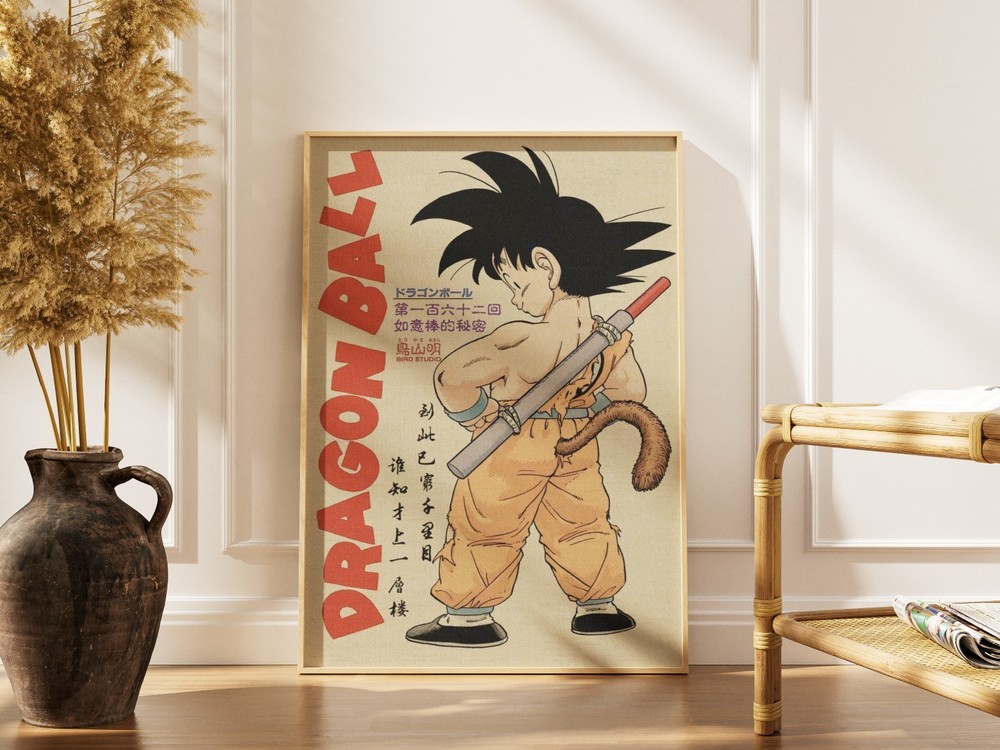 Dragon Ball Kid Goku Vintage Anime Poster Retro Manga Wall Art Decor Unframed