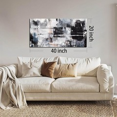 Abstract Art Wall Decor Office – Black And White Pictures Wall Art for Living…