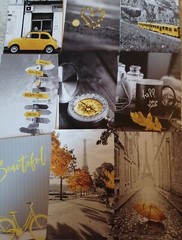 Wall Collage Kit Size 50pcs 4x6in with glue dots Europe Black And White YELLOW