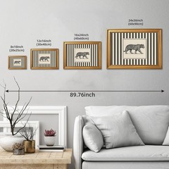 Gold Framed Vintage Tiger Wall Art Black and White Striped Wild Animal Poster…