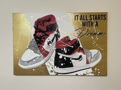 Notoriart Jordan 1 Sneaker Canvas Wall Decor Large Frame 24×36