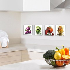 Funny Kitchen Wall Art Canvas Prints,Vegetable Framed Art Posters Dining Room…