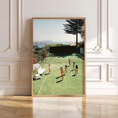 Slim Aarons Tennis Court Print Slim Aarons Photography Coastal 70s Poster