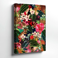 Wall Art Tropical Jungle Animals Floral Print Tiger Giraffe Leopard Home Decor