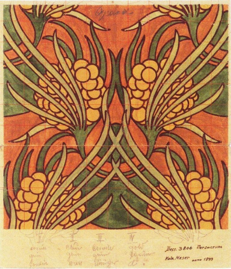 Fabric Design for Backhausen : Koloman Moser : 1899 : Archival Quality Art Print