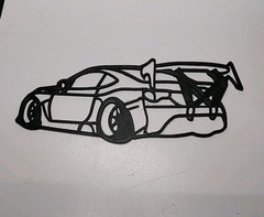 Subaru BRZ Wall Art Desk Man Cave Black Outline Spoiler 9-1/2″ X 3-1/2″