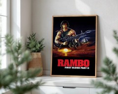 Rambo First Blood Part II (1985) Movie Poster Wall Art Print