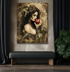 Eve and Serpent Wall Art #3 End of Innocence Sacred Imagery, Gothic Biblical Art