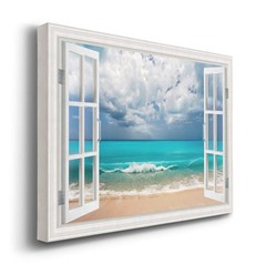 Renditions Gallery Canvas Wall Art Home Decorations Fake Window View of Blue …