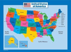 2 Pack – Laminated World Map & US Map Poster Set – Wall Chart Map of the World