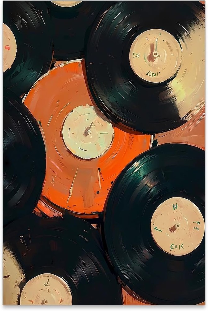 Retro Music Record Art Print Vintage Vinyl Wall Decor for Bedroom or Living Room