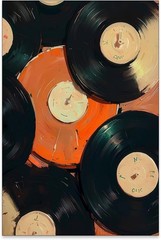 Retro Music Record Art Print Vintage Vinyl Wall Decor for Bedroom or Living Room